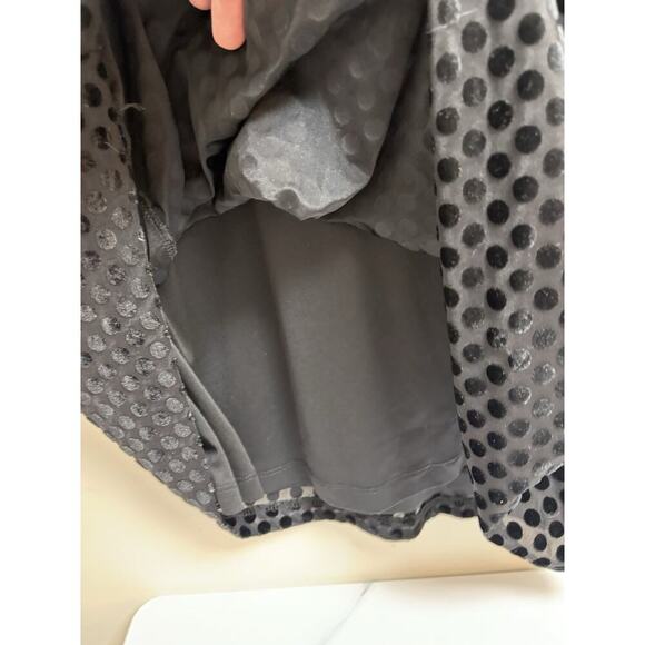 Talbots Plus Black Polka Dot Velvet Burnout Top 3X Long Sleeve Lined Stretch - Picture 4 of 6